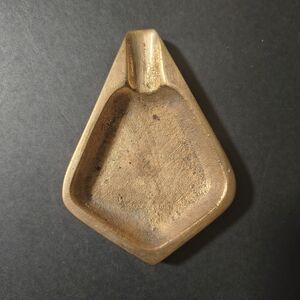 Vintage Solid Brass Diamond Shaped Ashtray MCM